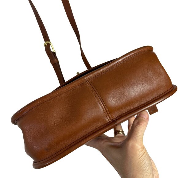 Vintage Coach CITY BAG Crossbody British Tan Leather Flap Messenger 9790 TURKEY - Picture 7 of 16